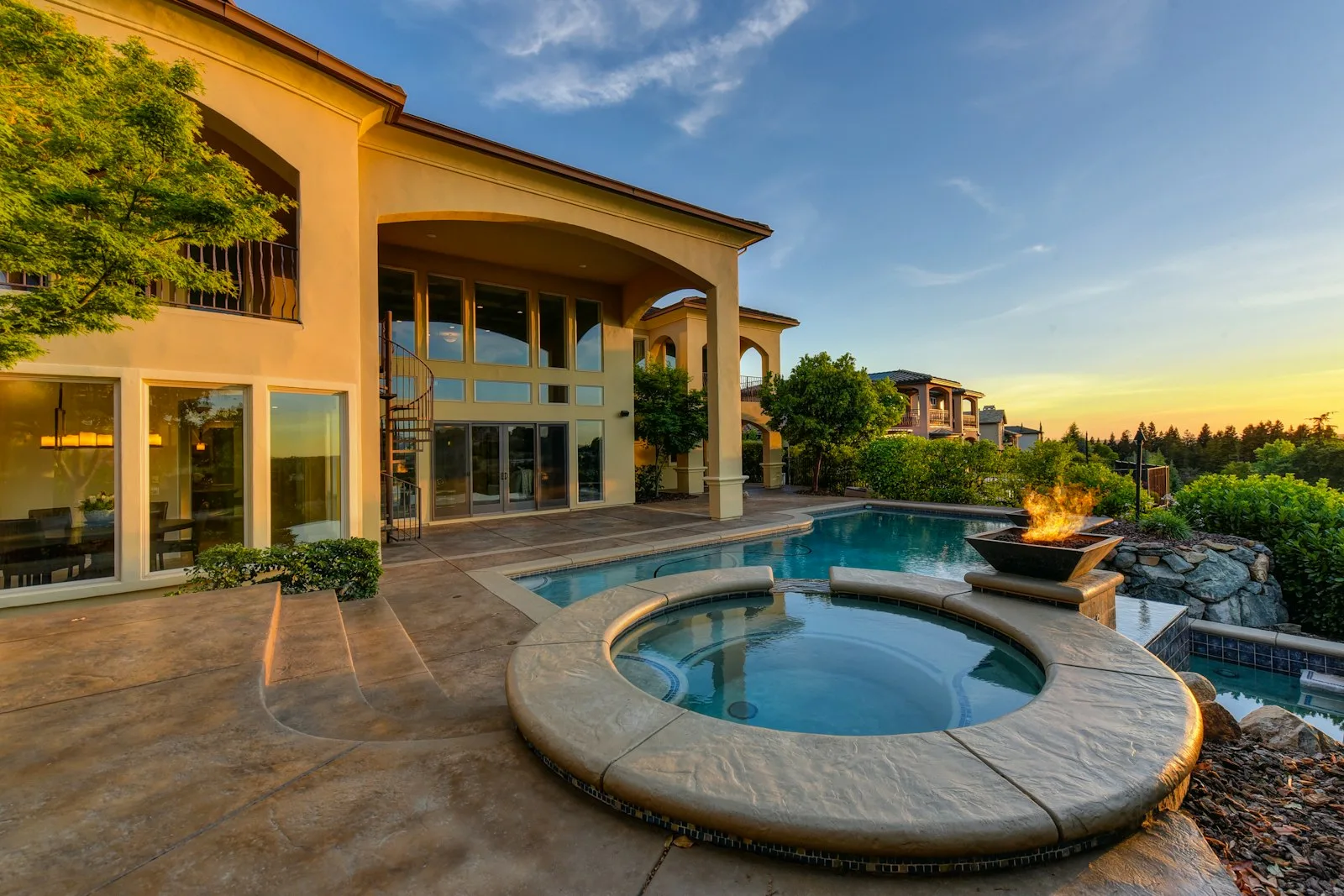 Mediterranean home under the banyans